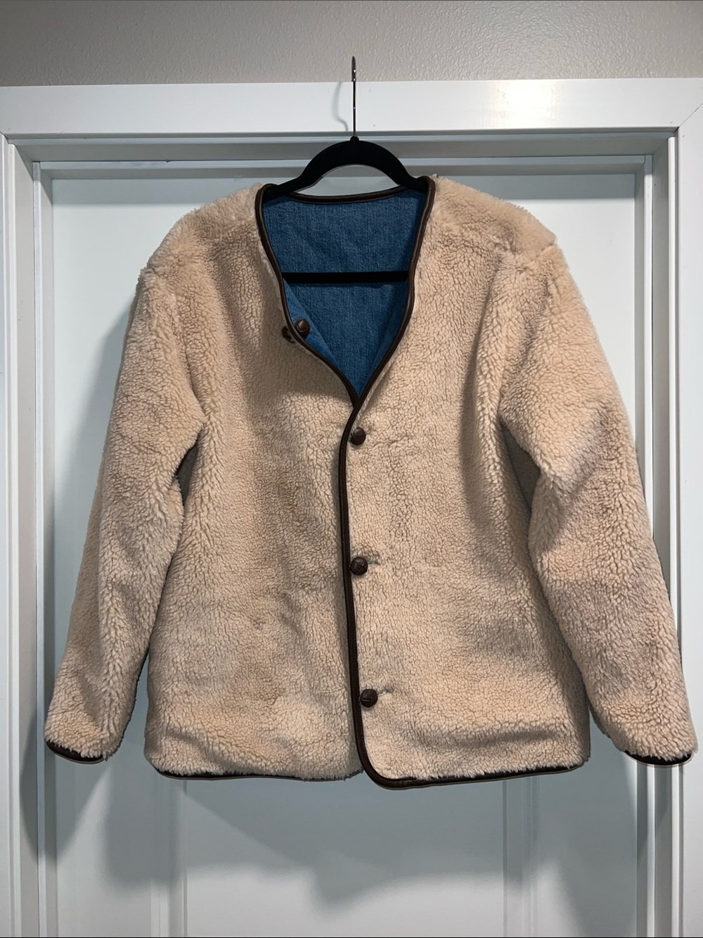 Madewell Reversible Denim & Sherpa Jacket in Petersburg Wash & Rigid Size S NWT - Picture 12 of 16